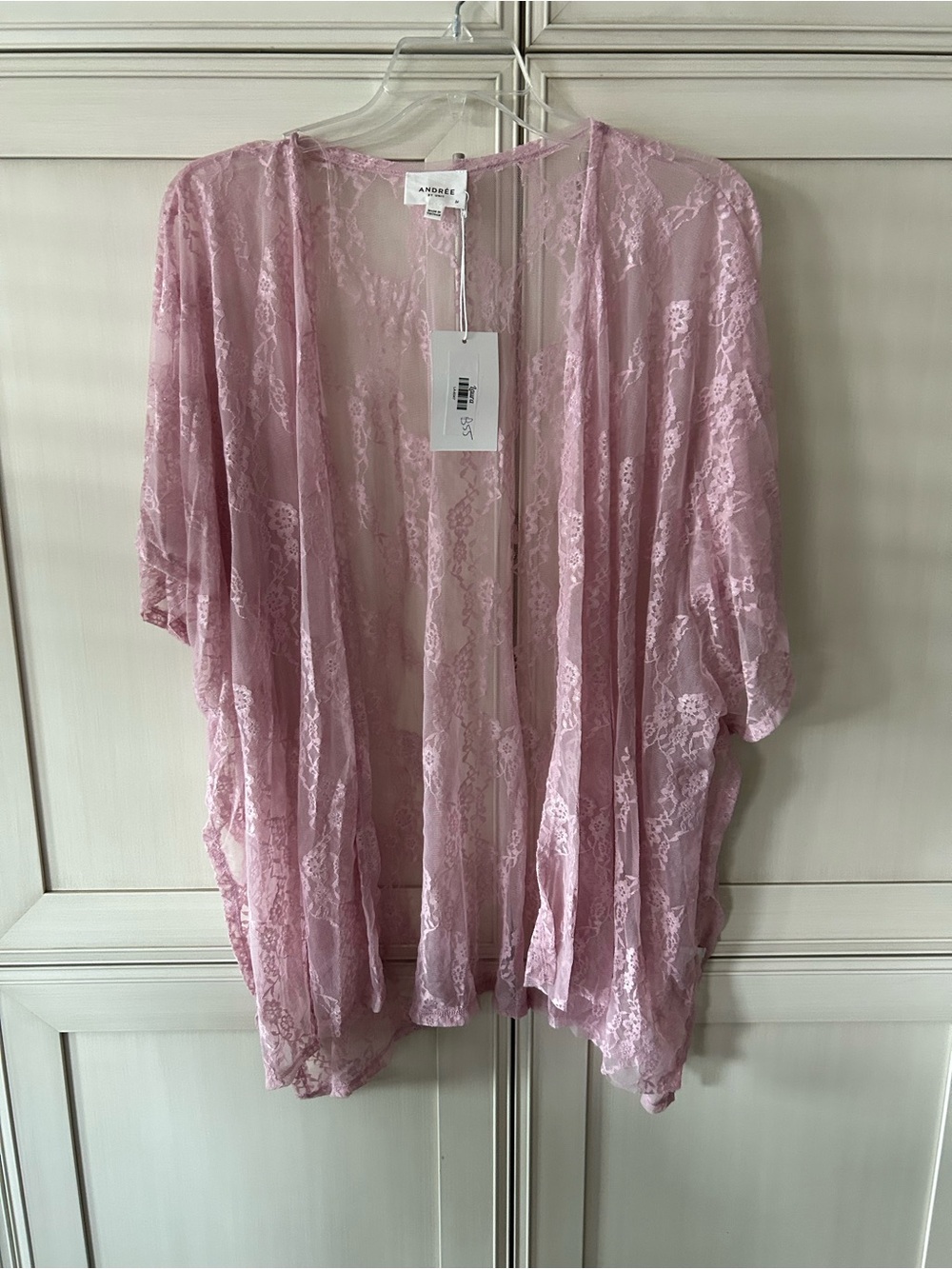 ANDREE BY UNIT Sheer Lace Kimono - Light Pink